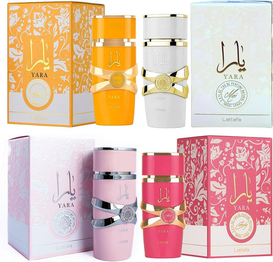 All yara collection 4 bottles (pink,candy,moi,tous) women 100ml BIG DEAL